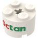 LEGO Stein 2 x 2 Rund mit Octan Logo Aufkleber (3941)