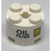LEGO Brick 2 x 2 Round with &quot;Oil Filter&quot; Sticker (3941)