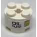 LEGO Steen 2 x 2 Rond met &quot;Oil Filter&quot; Sticker (3941)