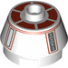 LEGO Brick 2 x 2 Round with Sloped Sides with Red and Gray Astromech Droid Pattern (98100)