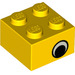 LEGO Brick 2 x 2 with Black and White Eyes (Offset) without Dot on Pupil (81910 / 81912)