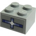 LEGO Brick 2 x 2 with Blue Cross Levelmeter Sticker (3003)