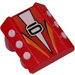 LEGO Brique 2 x 2 avec Flanges et Pistons avec &#039;6&#039;, blanc Triangle, Orange Rayures (30603)