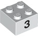 LEGO Steen 2 x 2 met Number 3 (14819 / 97639)