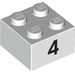 LEGO Steen 2 x 2 met Number 4 (14825 / 97640)