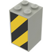 LEGO Brick 2 x 2 x 3 with Yellow and Black Danger Stripes (left) Sticker (30145)