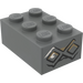 LEGO Backstein 2 x 3 mit 2 Runes (Weiß oben Links) Aufkleber (3002)