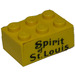 LEGO Brique 2 x 3 avec Noir letters spirit of st. louis Autocollant (3002)
