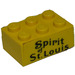 LEGO Brick 2 x 3 with black letters spirit of st. louis Sticker (Earlier, without Cross Supports) (3002)