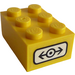LEGO Backstein 2 x 3 mit Schwarz Zug Logo Aufkleber (3002)