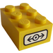 LEGO Brick 2 x 3 with Black Train Logo Sticker (3002)