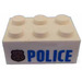 LEGO Steen 2 x 3 met Gold Kenteken en Blauw Politie Sticker (3002)