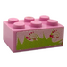 LEGO Brick 2 x 3 with Grass, Hearts Sticker (3002)