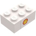 LEGO Brick 2 x 3 with Shell Logo (Both Sides) Sticker (Earlier, without Cross Supports)