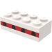 LEGO Brick 2 x 4 with 4 Plane Windows in a Thin Red Stripe (Earlier, without Cross Supports) (3001)