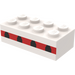 LEGO Brique 2 x 4 avec 4 Avion Windows dans Mince Rouge Bande (Plus tôt, sans supports croisés) (3001)