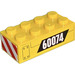 LEGO Steen 2 x 4 met &#039;60074 en Rood en Wit - Rechts Kant Sticker (3001)