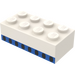 LEGO Brique 2 x 4 avec 8 Avion Windows Bleu Bande (Plus tôt, sans supports croisés) (3001)