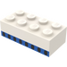 LEGO Brick 2 x 4 with 8 Plane Windows Blue Stripe (Earlier, without Cross Supports) (3001)