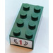 LEGO Brick 2 x 4 with Number 1 and Laurel Wreath Sticker (3001)