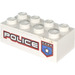 LEGO Steen 2 x 4 met &#039;Politie&#039; (Model Rechts) Sticker (3001)