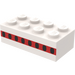 LEGO Brick 2 x 4 with Red Stripe with 8 Plane Windows (Earlier, without Cross Supports) (3001)