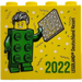 LEGO Steen 2 x 4 x 3 met Besuchermeister 2022 Legoland Deutschland Resort en 10 Zilver (30144)