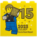 LEGO Steen 2 x 4 x 3 met Besuchermeister 2023 Legoland Deutschland Resort en 15 Gold (30144)