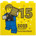 LEGO Brick 2 x 4 x 3 with Besuchermeister 2023 Legoland Deutschland Resort and 15 Gold (30144)