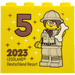 LEGO Brick 2 x 4 x 3 with Besuchermeister 2023 Legoland Deutschland Resort and 5 Bronze (30144)