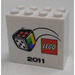 LEGO Steen 2 x 4 x 3 met &#039;LEGO&#039;, &#039;2011&#039;, Dice (30144)