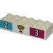 LEGO Kloss 2 x 6 med Numbers &#039;2&#039;, &#039;3&#039; och Gold Kopp Klistermärke (2456)