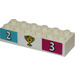 LEGO Backstein 2 x 6 mit Numbers &#039;2&#039;, &#039;3&#039; und Gold Cup Aufkleber (2456)