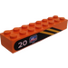 LEGO Cegła 2 x 8 z 20, Team Arktyczny logo, I Paski (Prawo) Naklejka (3007)