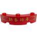 LEGO Steen 4 x 4 Rond Hoek (Breed met 3 Noppen) met Gold Border, Chinese Logogram &#039;新春拜年&#039; (New Years Greeting) Sticker (48092)