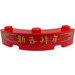LEGO Brick 4 x 4 Round Corner (Wide with 3 Studs) with Gold Border, Chinese Logogram &#039;新春拜年&#039; (New Years Greeting) Sticker (48092)