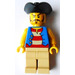LEGO Brickbeard&#039;s Bounty Pirate with Blue Vest and Red and White Striped Shirt Minifigure