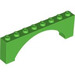 LEGO Bright Green Arch 1 x 8 x 2 Raised, Thin Top without Reinforced Underside (16577 / 40296)