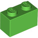 LEGO Fel groen Steen 1 x 2 met buis aan de onderzijde (3004 / 93792)
