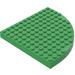 LEGO Fel groen Steen 12 x 12 Ronde Hoek  zonder topstiften (6162 / 42484)