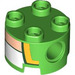 LEGO Vert clair Brique 2 x 2 Rond avec des trous avec Jaune / Green / Flesh / blanc Toad Chest (17485 / 79550)
