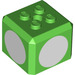 LEGO Bright Green Brick 3 x 3 x 2 Cube with 2 x 2 Studs on Top with White Circles (69085 / 102207)