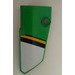 LEGO Bright Green Curved Panel 3 Left with white, black an yellow stripes left side Sticker (64683)