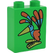 LEGO Bright Green Duplo Brick 1 x 2 x 2 with Bird without Bottom Tube (4066)