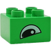 LEGO Bright Green Duplo Brick 2 x 2 with slanted eye (3437)