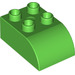 LEGO Fel groen Duplo Steen 2 x 3 met Gebogen bovenkant (2302)