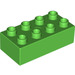 LEGO Fel groen Duplo Steen 2 x 4 (3011 / 31459)