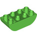 LEGO Fel groen Duplo Steen 2 x 4 met Gebogen Onderzijde (98224)