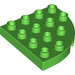 LEGO Leuchtend grün Duplo Platte 4 x 4 mit Runden Ecke (98218)