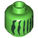 LEGO Vert clair Diriger avec Dark Green Verticale Rayures (Goujon solide encastré) (3626 / 77709)